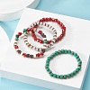 Glass Beaded Strech Bracelets for Women BJEW-JB09350-2
