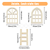SUPERFINDINGS 12Pcs 3 Styles Wooden Mini Ladders & Windows WOOD-FH0002-05-2