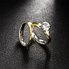 Trendy 316L Titanium Steel Cubic Zirconia Couple Rings for Women RJEW-BB06910-7A-3