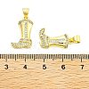 Boot Rack Plating Brass Micro Pave Clear Cubic Zirconia Pendants KK-NH0001-12G-3