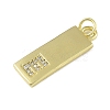 Brass Micro Pave Clear Cubic Zirconia Pendants KK-P266-06G-E-2