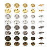 64Pcs 16 Style Brass Shank Buttons BUTT-TA0001-09-2