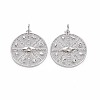 Brass Micro Pave Clear Cubic Zirconia Pendants KK-S356-695-1