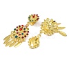 Bohemia Zinc Alloy Rhinestone Clip-on Earrings EJEW-C089-02B-G-2