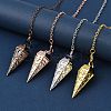 Rack Plating Brass Cone Dowsing Pendulum Pendants AJEW-G064-01-1