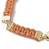 Braided Waxed Polyester Rectangle Link Chain Bracelets BJEW-JB10000-05-3