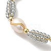 Natural Pearl & Glass Beaded Link Bracelets BJEW-C051-42G-2