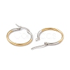 Two Tone 201 Stainless Steel Hoop Earrings with 304 Stainless Steel Pins for Women EJEW-B016-03A-2
