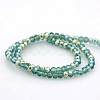Half Rainbow Plated Faceted Rondelle Glass Beads Strands GLAA-A024B-HR13-2