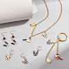 12Pcs 4 Style Alloy Enamel Dog Charms Locking Stitch Makers HJEW-PH01589-4