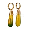Handmade Natural Agate Dangle Hoop Earrings EJEW-JE04678-03-3