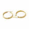 201 Stainless Steel Leaf Pattern Hoop Earrings with 304 Stainless Steel Pins for Women EJEW-M214-04D-G-1