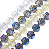 Electroplate Transparent Glass Beads Strands EGLA-N008-018-2