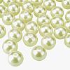 10mm About 100Pcs Glass Pearl Beads Champagne Yellow Tiny Satin Luster Loose Round Beads in One Box for Jewelry Making HY-PH0001-10mm-012-2