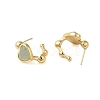 Natural Aquamarine Heart Stud Earrings EJEW-K287-01G-09-2