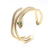 Cubic Zirconia Snake Wrapped Open Cuff Bangle BJEW-A123-22G-3