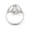 304 Stainless Steel Holllow Human Adjustable Ring for Women RJEW-M149-16P-2