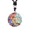 Orgonite Chakra Natural & Synthetic Mixed Stone Pendant Necklaces QQ6308-2-1