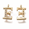 Brass Micro Pave Clear Cubic Zirconia Charms ZIRC-B002-39G-E-2