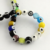 Round Handmade Evil Eye Lampwork Beads Strands LAMP-R114-8mm-12-2