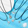 Ocean Theme Alloy Pendant Necklace with Imitation Leather Cords NJEW-JN04495-2