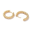 Twist Rings Brass Hoop Earrings for Women EJEW-B056-15G-2