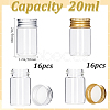 SUNNYCLUE 32Pcs 2 Colors Clear Glass Bottles Bead Containers CON-SC0001-07B-2