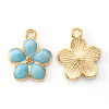 Light Gold Plated Alloy Enamel Pendants ENAM-R136-17B-2