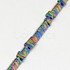 Electroplate Non-magnetic Synthetic Hematite Beads Strands G-J174-3x3mm-03-3