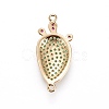 Brass Micro Pave Cubic Zirconia Links ZIRC-F099-02G-2