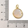 Rack Plating Brass Pave Shell Flat Round with Angel Charms KK-U027-40G-3