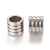 201 Stainless Steel Grooved Beads STAS-L238-009B-P-2