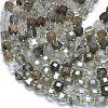 Natural Green Lodolite Quartz/Garden Quartz/Green Phantom Quartz Beads Strands G-K389-A71-01-3