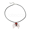 Braided Glass Seed Bead Spider Pendant Necklaces NJEW-MZ00036-04-4