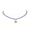 Alloy Pendant Necklace with Glass Seed Beaded Chains NJEW-JN04381-5