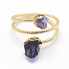 Natural Amethyst Finger Rings RJEW-A031-01G-3