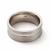 201 Stainless Steel Grooved Finger Ring Settings STAS-P323-06P-2