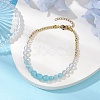 Opalite & Cat Eye Beaded Anklets AJEW-AN00612-2