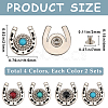 CRASPIRE 8 Sets 4 Colors Zinc Alloy & Resin Coin Screw Rivet FIND-CP0001-89-2