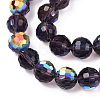 Transparent Electroplate Glass Beads Strands EGLA-N012-001-B07-3