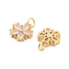 Brass Micro Pave Cubic Zirconia Charms KK-C051-01G-02-2