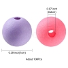 Round Spray Painted Fluorescent Acrylic Beads MACR-YW0002-71-3