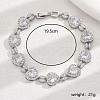 Brass Pave Clear Cubic Zirconia Heart Link Bracelets for Women OZ7056-2-1