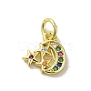 Real 18K Gold Plated Brass Pave Cubic Zirconia Pendants KK-M283-01A-02-1