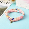 5Pcs 5 Style Handmade Polymer Clay Stretch & Brass Beaded & Alloy Link Chain Bracelets Set BJEW-SZ0001-66A-3