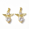 Brass Rhinestone Pendants KK-P223-21G-02-2