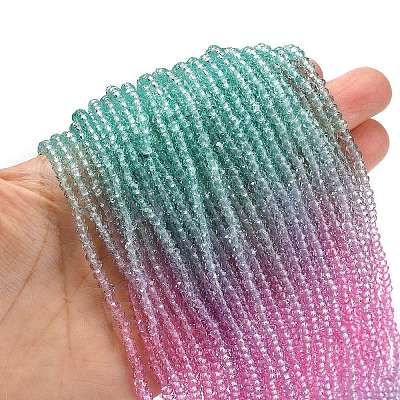 Transparent Painted Glass Beads Strands X-DGLA-A034-T1mm-A10-1