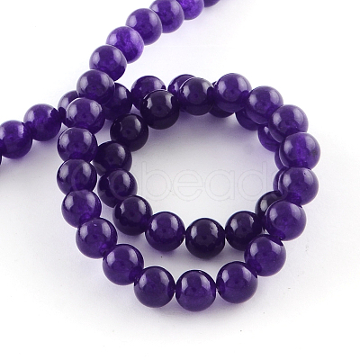 Dyed Natural White Jade Round Bead Strands G-Q937-4mm-22-1