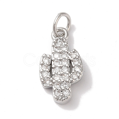 Rack Plating Brass & Cubic Zirconia Pendants KK-L216-063P-1