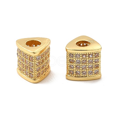 Rack Plating Brass Cubic Zirconia Beads KK-G457-05G-1